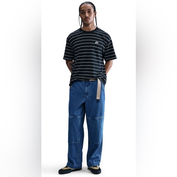 NIKE SB MEN'S LOOSE DOUBLE-KNEE DENIM SKATE PANTS - DIFFUSED BLUE SIZE LARGE - Picture 1 of 6